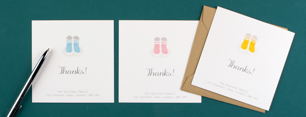 Personalised baby thank you cards