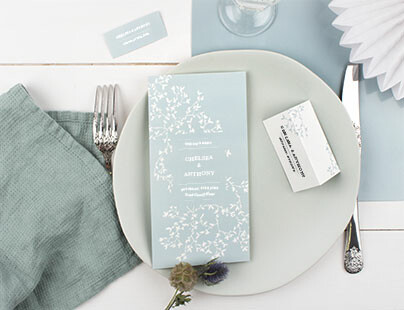 On-the-day wedding stationery