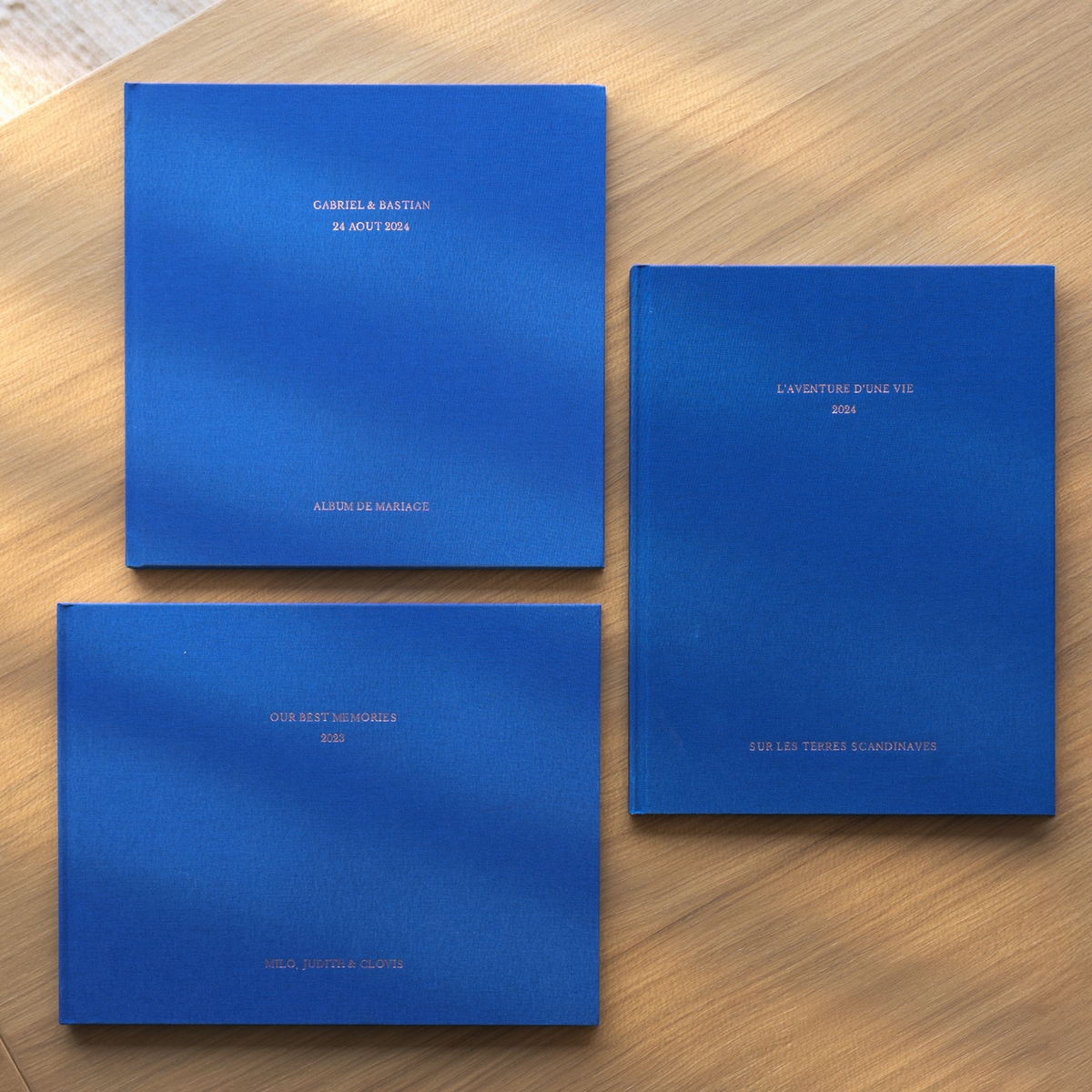 Fabric Photo Book Foil Stamped Title