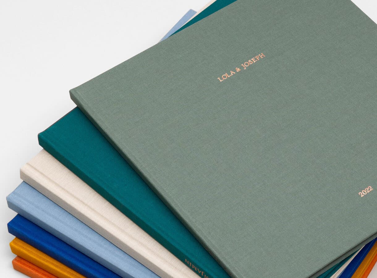 Fabric Photo Books Foil Stamped Title