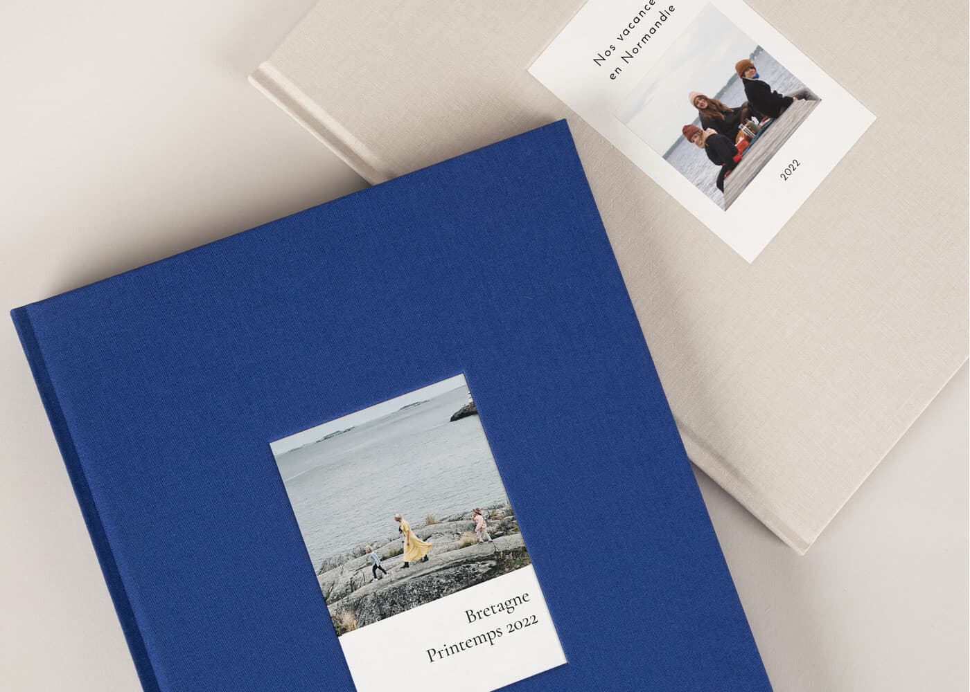 Fabric debossed coffee table photo albums