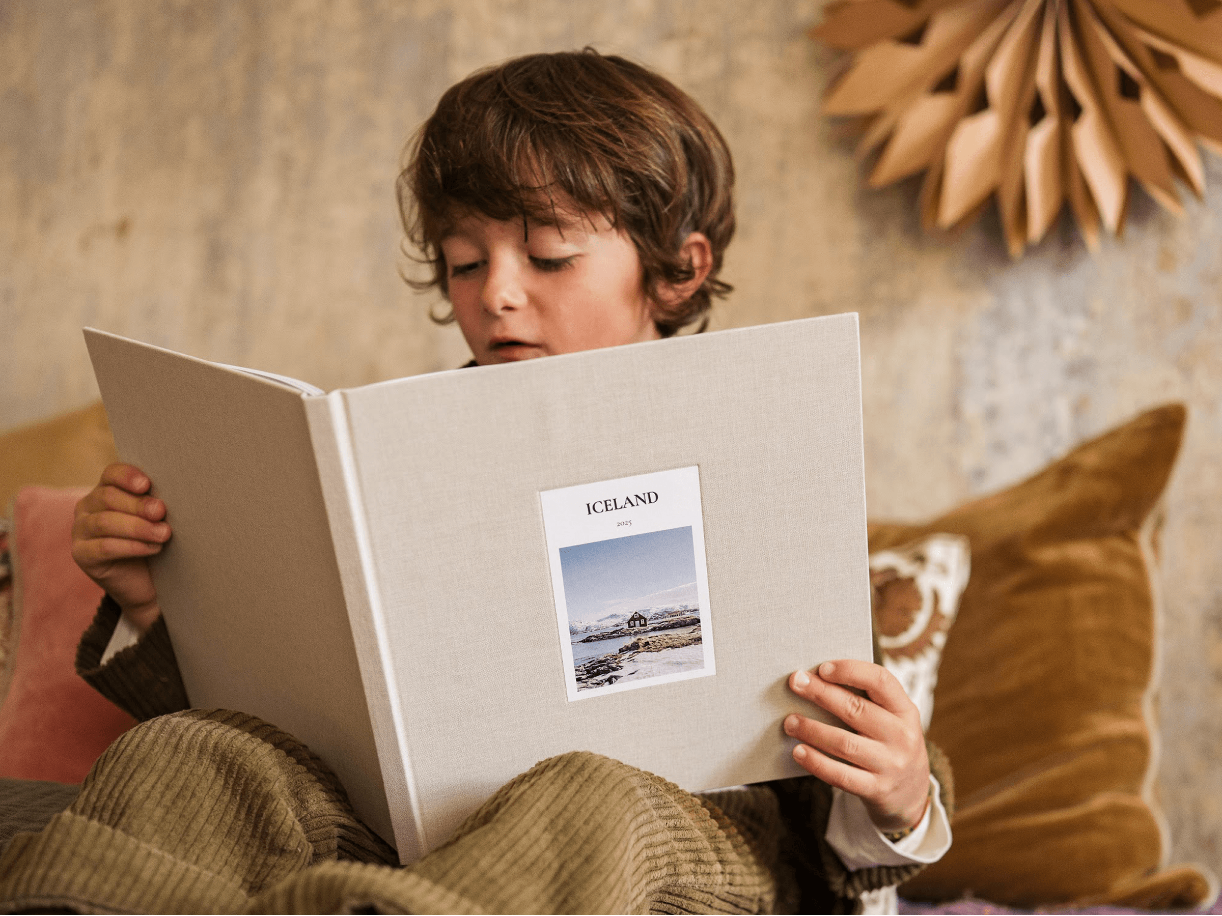 Fabric photo books debossed cover photo