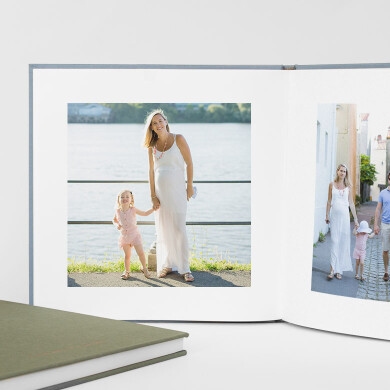 Fabric hardcover pregnancy photo albums