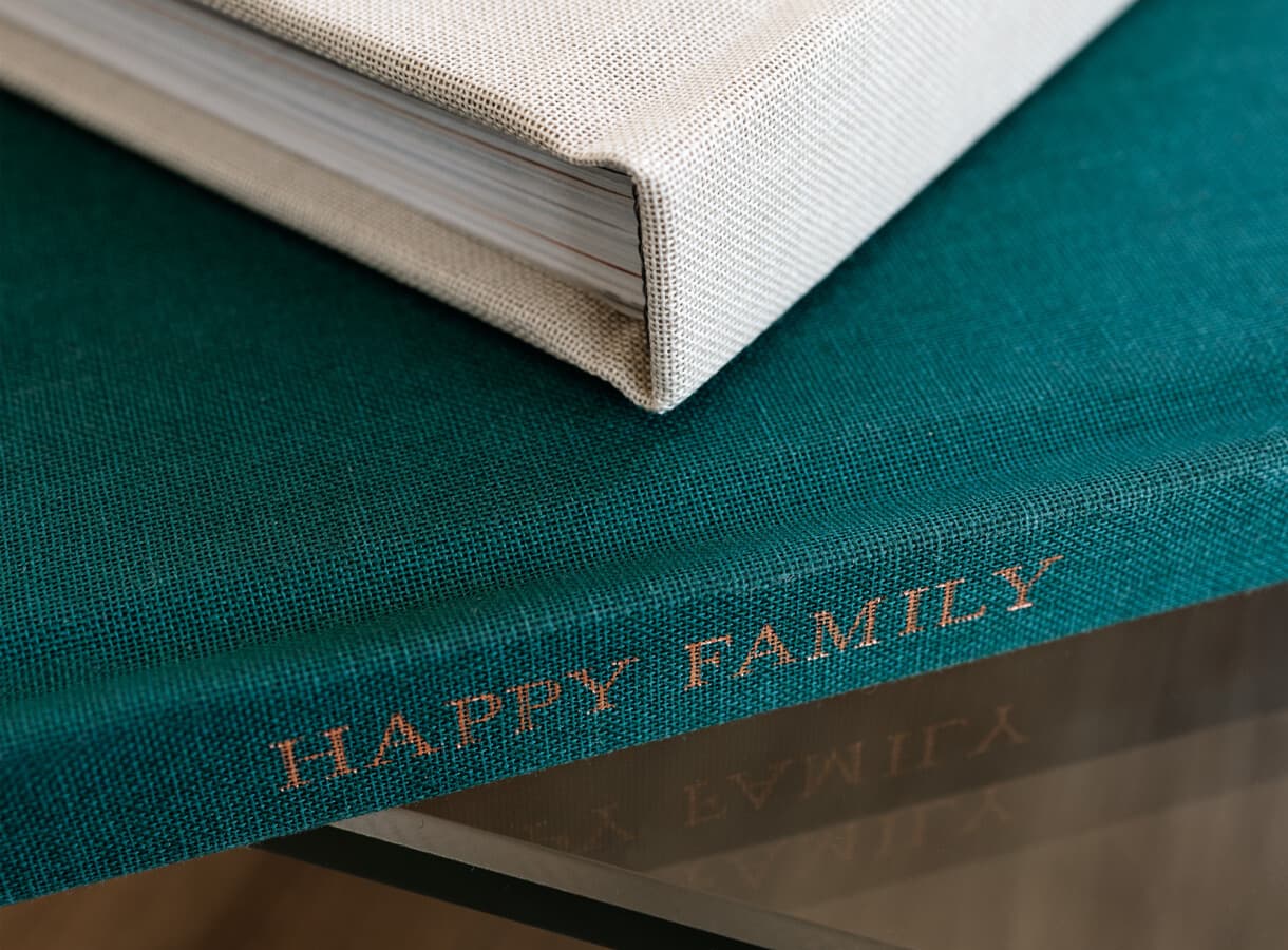 Fabric Photo Books Foil Stamped Title