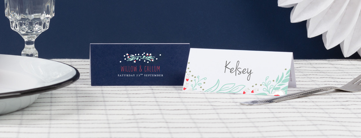Personalised wedding place cards
