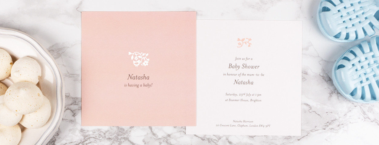 Personalised baby shower invitations