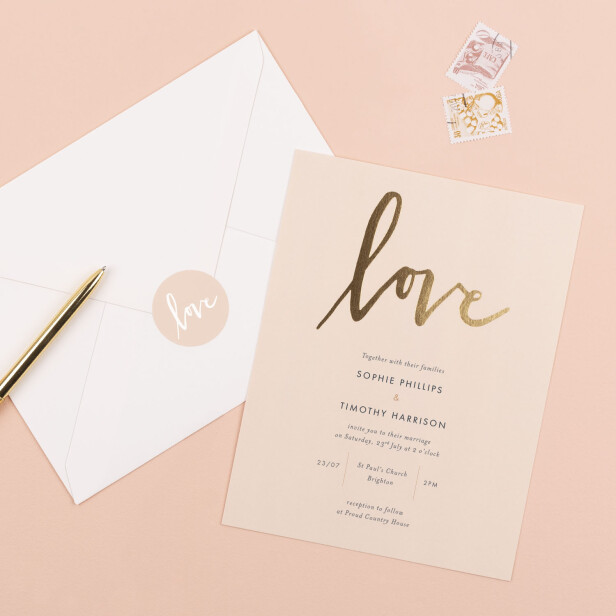 Wedding invitation love letters