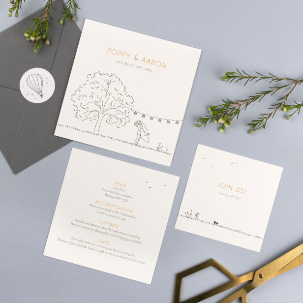 Modern wedding invitations