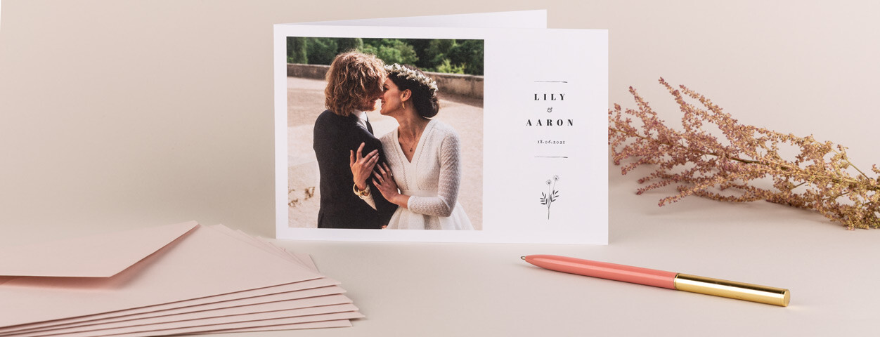 Personalised Photo Wedding Day Thank You Cards With Free Envelopes 