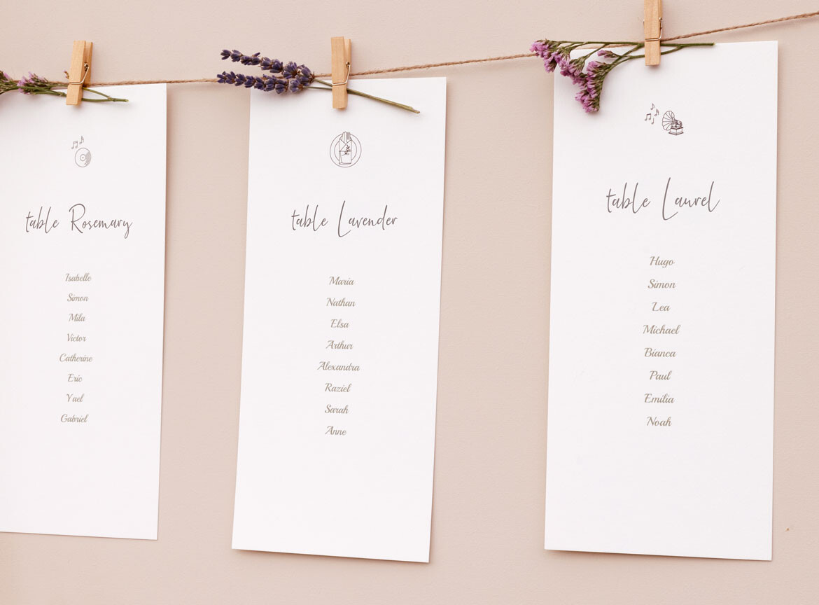 Wedding Table Plan Cards