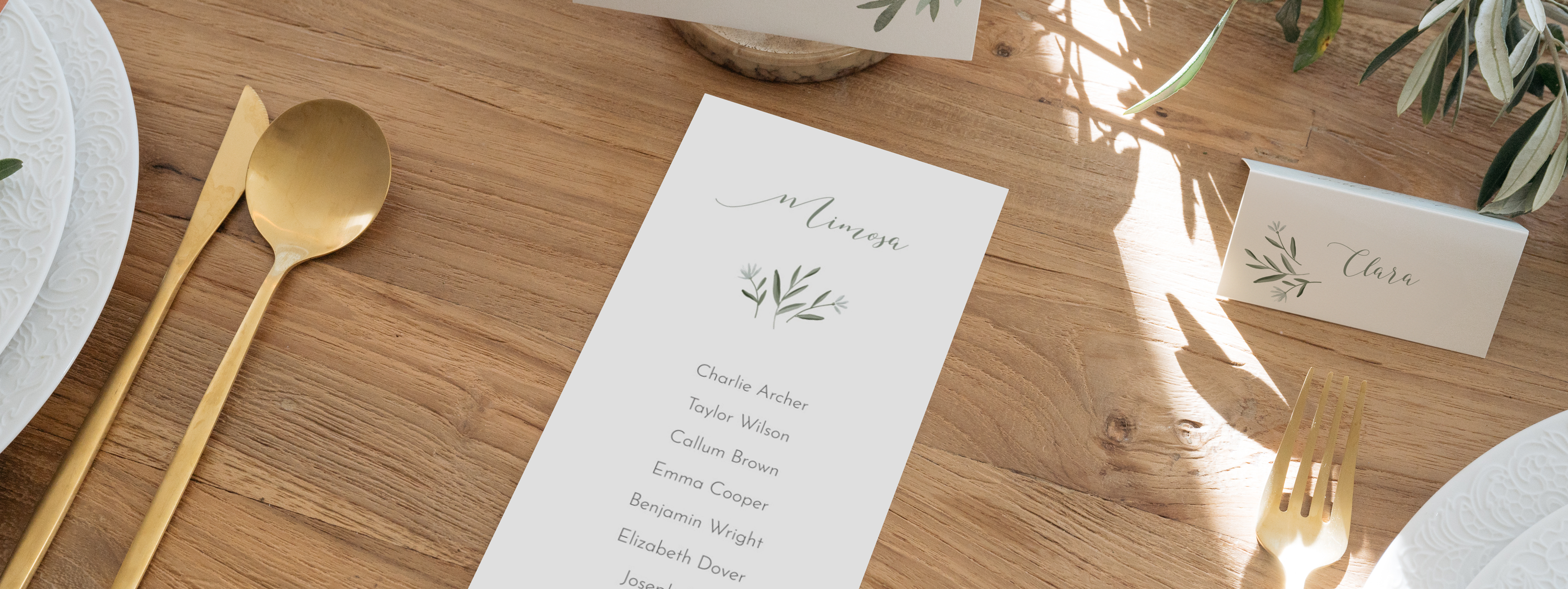 Traditional Wedding Table Plan Cards