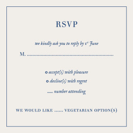 RSVP Cards Natural Chic (square) Blue