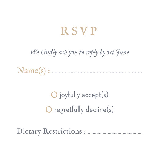 RSVP Cards Baby's Breath (square) Grey - Back