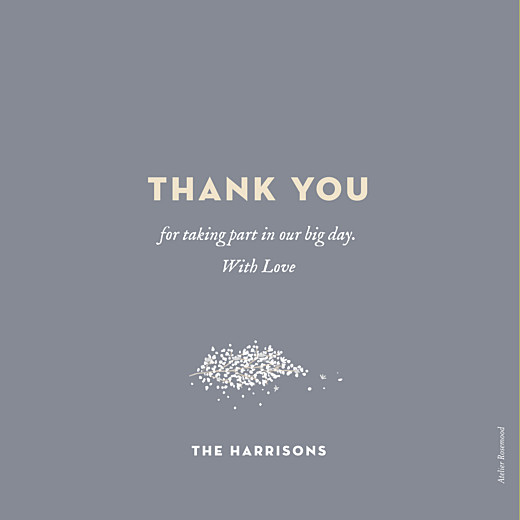 Wedding Thank You Cards Baby's Breath Grey - Front