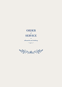 Wedding Order of Service Booklet Covers Natural chic blue