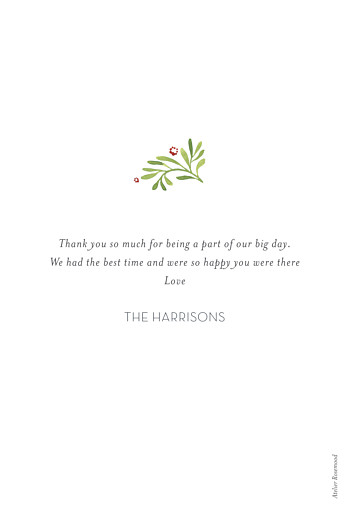Wedding Thank You Cards Forest Whisper Green - Back