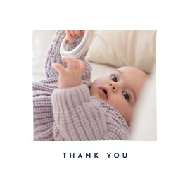 Baby Thank You Cards Floral Ribbon White