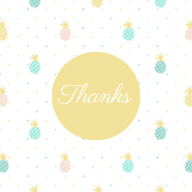 Baby Thank You Cards Pineapple Green