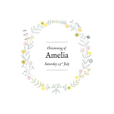 Christening Invitations Rustic Floral White