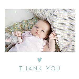 Baby Thank You Cards Lovely heart blue