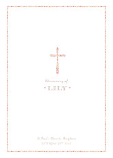 Christening Order of Service Booklets Cover Liberty Cross Pink