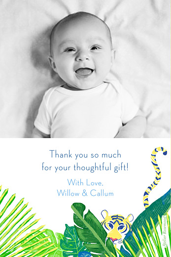 Baby Thank You Cards Jungle Green - Back