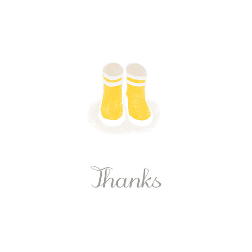 Baby Thank You Cards Wellies Yellow - Front