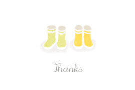 Baby Thank You Cards Wellies (Twins) Yellow