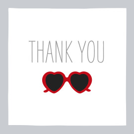 Baby Thank You Cards Sweetheart Grey & Red