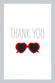 Baby Thank You Cards Sweetheart (Photo) Grey & Red