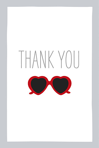 Baby Thank You Cards Sweetheart (Photo) Grey & Red - Front