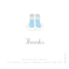 Baby Thank You Cards Wellies (Photo) Blue