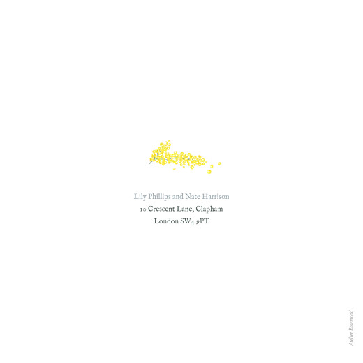 Wedding Invitations Mimosa (Square) Yellow - Back