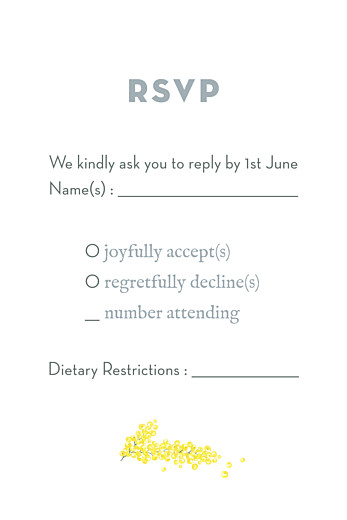 RSVP Cards Mimosa Yellow - Front