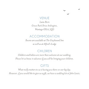 Guest Information Cards Beach promise white