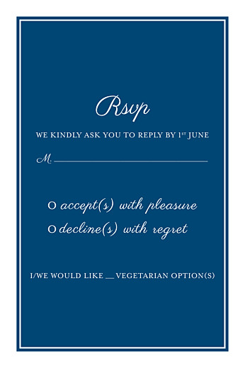 RSVP Cards Chic Navy Blue - Front
