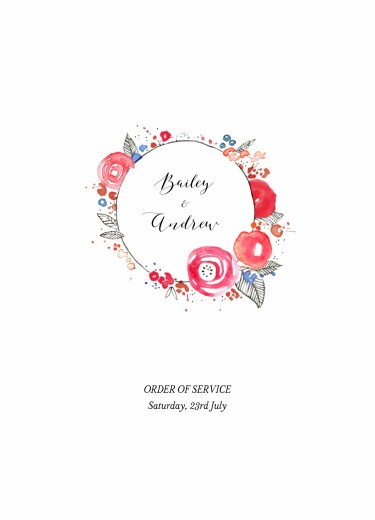 Wedding Order of Service Booklet Covers Romance White - Page 1