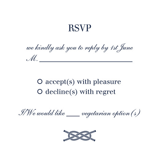 RSVP Cards Nautical Blue - Front