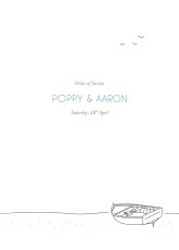 Wedding Order of Service Booklet Covers Beach Promise White