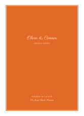 Wedding Order of Service Booklet Covers Chic Orange