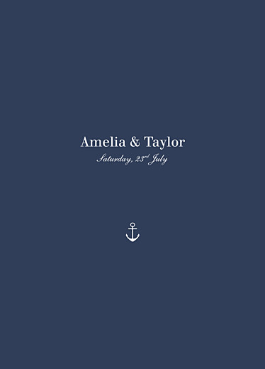 Wedding Order of Service Booklet Covers Nautical Blue - Page 1