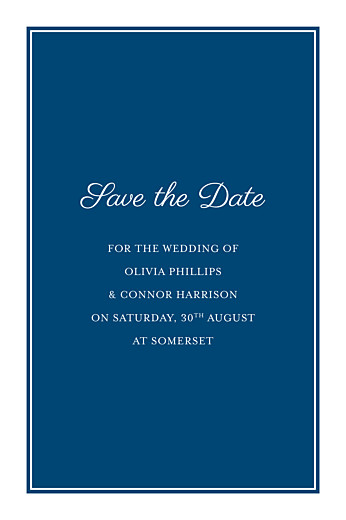 Save The Dates Chic Navy Blue - Front