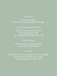 Guest Information Cards Touch of Floral Green