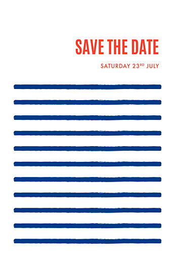 Save The Dates Mariniere Navy Blue - Front