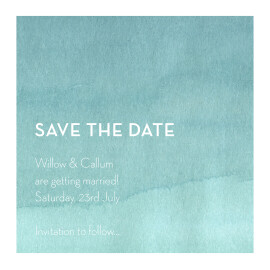 Save The Dates Watercolour Blue