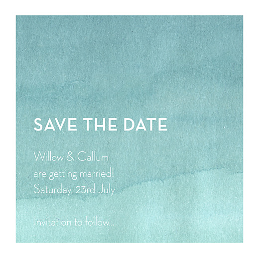 Save The Dates Watercolour Blue - Front