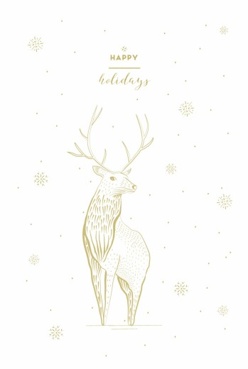 Christmas Cards Holiday Stag White - Front