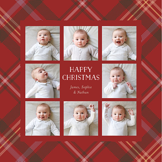 Christmas Cards Tartan Tidings Red - Front