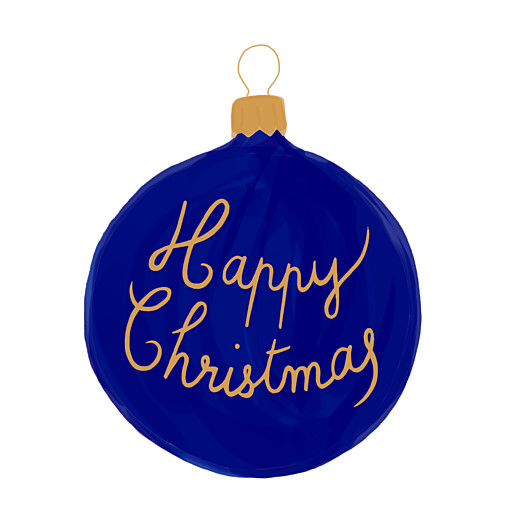 Christmas Cards Holiday Bauble Blue - Front