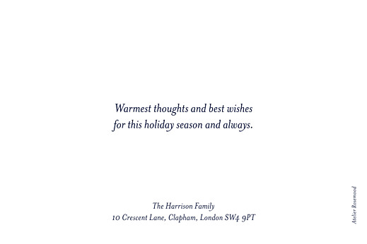Christmas Cards Silent Night Blue - Back